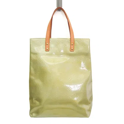Pre-owned Louis Vuitton Reade Green Patent Leather Tote Bag ()