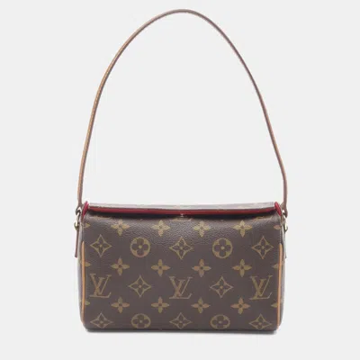 Pre-owned Louis Vuitton Recital Shoulder Handbag Monogram Canvas In Brown