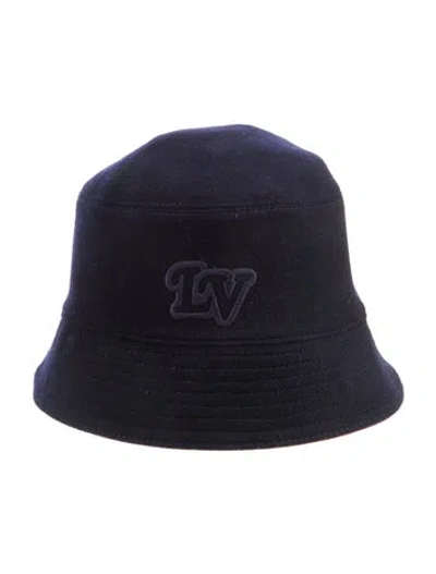 Pre-owned Louis Vuitton Record Reversible Bucket Hat In Blue