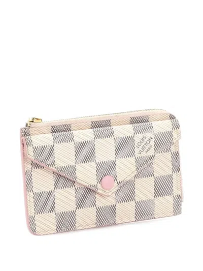 Pre-owned Louis Vuitton Recto Verso Damier Card Holder In Pink