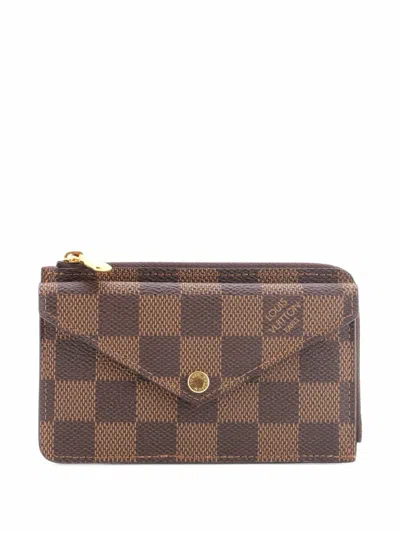 Pre-owned Louis Vuitton Recto Verso Damier Card Holder In Red
