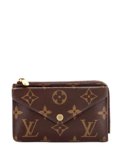 Pre-owned Louis Vuitton Recto Verso Monogram Canvas Card Holder In Brown