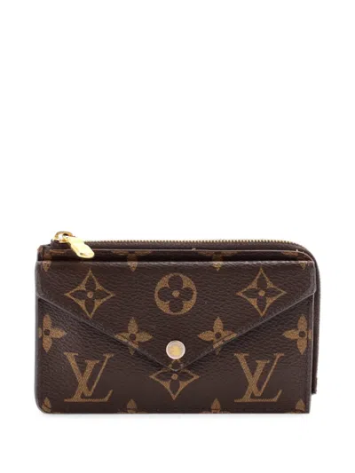 Pre-owned Louis Vuitton Recto Verso Monogram Canvas Card Holder In Brown
