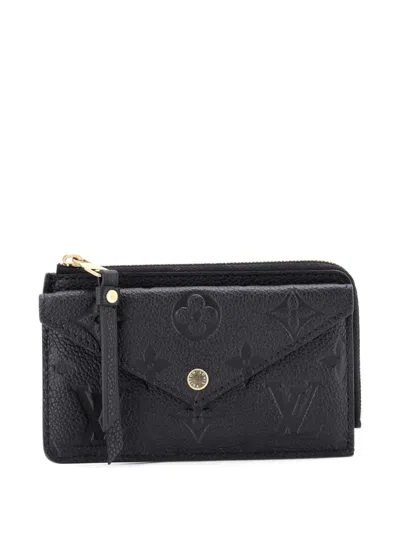 Pre-owned Louis Vuitton Recto Verso Monogram Empreinte Leather Card Holder In Black