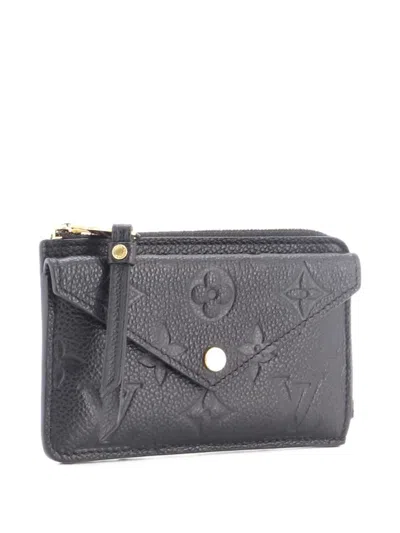 Pre-owned Louis Vuitton Recto Verso Monogram Empreinte Leather Card Holder In Black