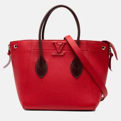 Pre-owned Louis Vuitton Red Calfskin Freedom Tote