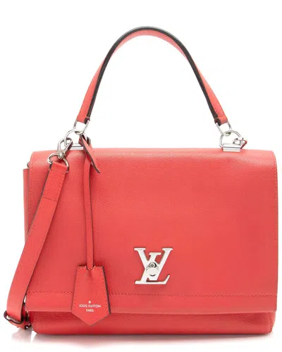Pre-owned Louis Vuitton Red Calfskin Lockme Ii (authentic Pre-loved)