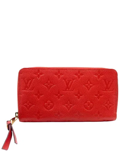 Louis Vuitton Red Calfskin Zippy Wallet (authentic Pre-loved)