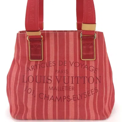 Pre-owned Louis Vuitton Red Color Canvas Tote Bag ()