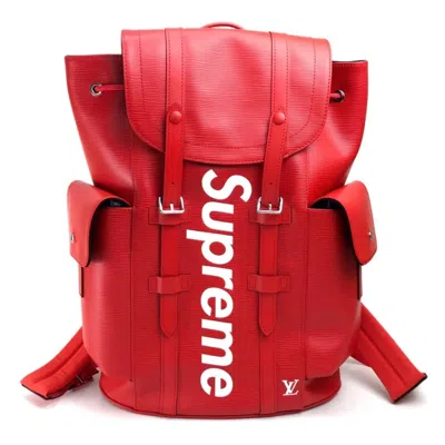 Pre-owned Louis Vuitton Red Color Epi Leather Backpack ()