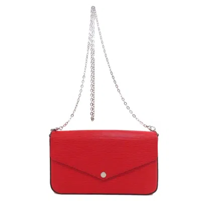 Pre-owned Louis Vuitton Red Color Epi Leather Pochette Shoulder Bag ()