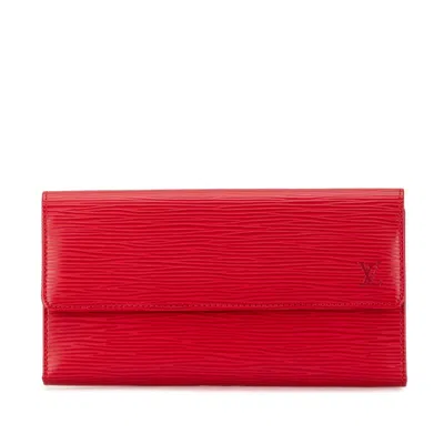 Pre-owned Louis Vuitton Red Color Leather Coin Purse/coin Case ()