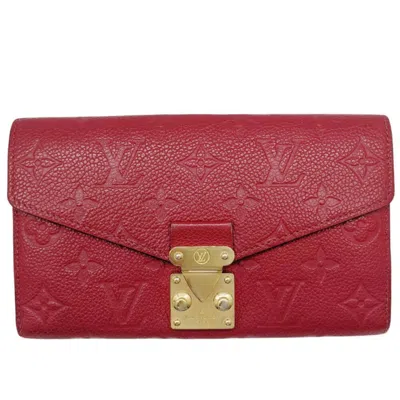 Pre-owned Louis Vuitton Red Color Monogram Empreinte Long Wallet (bi-fold) ()