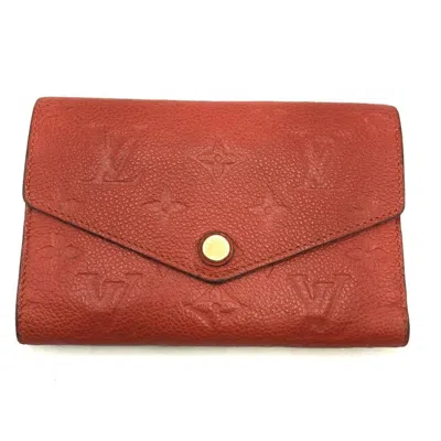 Pre-owned Louis Vuitton Red Color Monogram Empreinte Wallet (tri-fold) ()