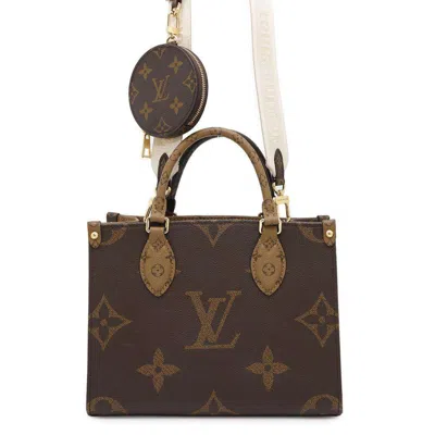 Pre-owned Louis Vuitton Red Color Monogram Reverse Handbag Tote Bag ()