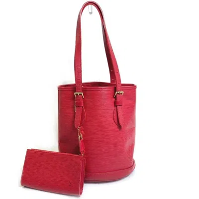 Pre-owned Louis Vuitton Red Color Rouge Epi Leather Pouch Shoulder Bag ()