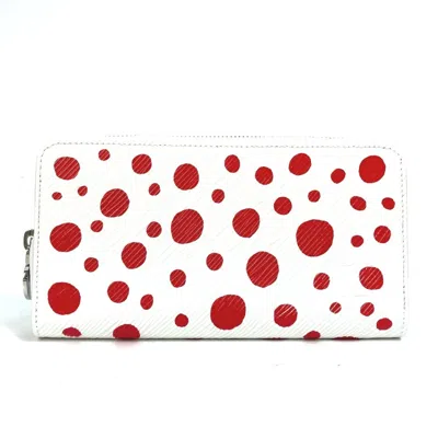Pre-owned Louis Vuitton Red Color Rouge White Epi Leather Coin Purse/coin Case () In Red Color, Rouge, White