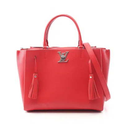 Pre-owned Louis Vuitton Red Color Ruby Leather Tote Bag ()