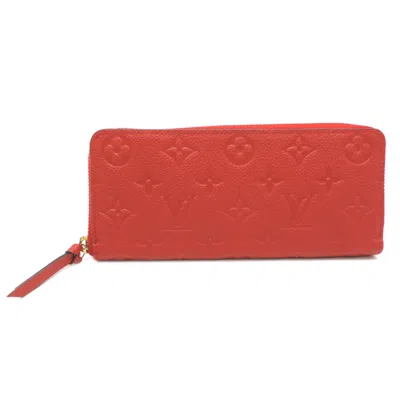 Pre-owned Louis Vuitton Red Color Sacrlet Monogram Empreinte Long Wallet (bi-fold) () In Red Color, Sacrlet