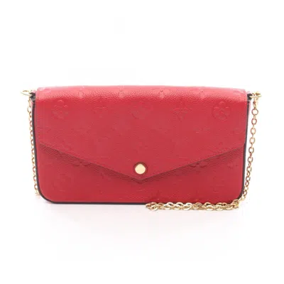 Pre-owned Louis Vuitton Red Color Sacrlet Monogram Empreinte Pochette Shoulder Bag ()
