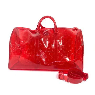 Pre-owned Louis Vuitton Red Color Vinyl Boston Bag Handbag Shoulder Bag ()