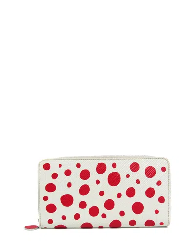 Louis Vuitton Red Color, White Epi Leather Bi-fold Wallet (authentic Pre- Loved)