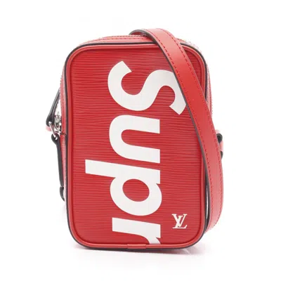 Pre-owned Louis Vuitton Red Color White Epi Leather Shoulder Bag ()