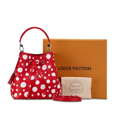 Pre-owned Louis Vuitton Red Color White Leather Handbag Shoulder Bag () In Red Color, White