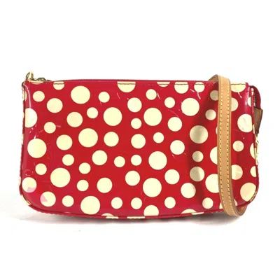Pre-owned Louis Vuitton Red Color White Patent Leather Pochette Pouch Shoulder Bag () In Red Color, White
