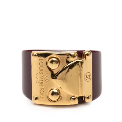 Pre-owned Louis Vuitton Red Color Wine Plastic Band Ring () In Red Color, Wine