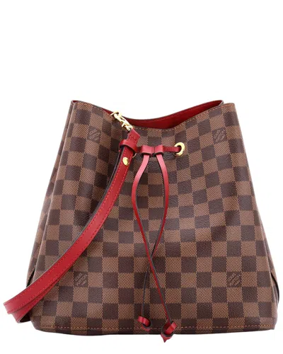 Louis Vuitton Red Damier & Leather Neonoe Mm (authentic Pre-loved)