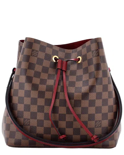 Louis Vuitton Red Damier & Leather Neonoe Mm (authentic Pre-loved)