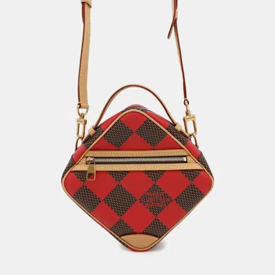 Pre-owned Louis Vuitton Chess Messenger Red Damier Pop