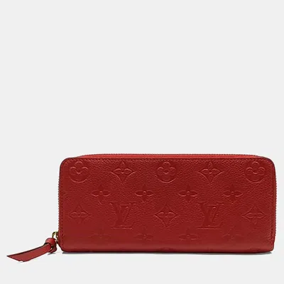 Pre-owned Louis Vuitton Red Empreinte Clemence Zippy Wallet M60169