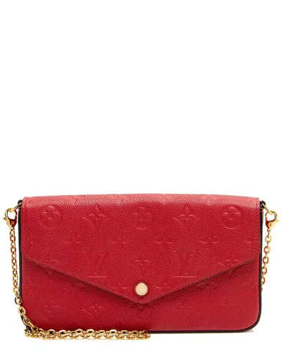 Pre-owned Louis Vuitton Red Empreinte Leather Felicie Pochette (authentic Pre-loved)