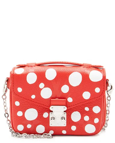 Pre-owned Louis Vuitton Red Empreinte Leather Infinity Dots Micro Pochette Metis (authentic Pre-loved)
