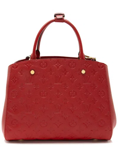 Pre-owned Louis Vuitton Red Empreinte Leather Montaigne Mm (authentic Pre-loved)