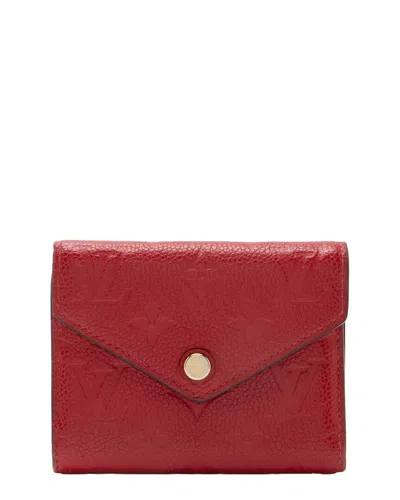 Pre-owned Louis Vuitton Red Empreinte Leather Victorine Wallet (authentic Pre-loved)