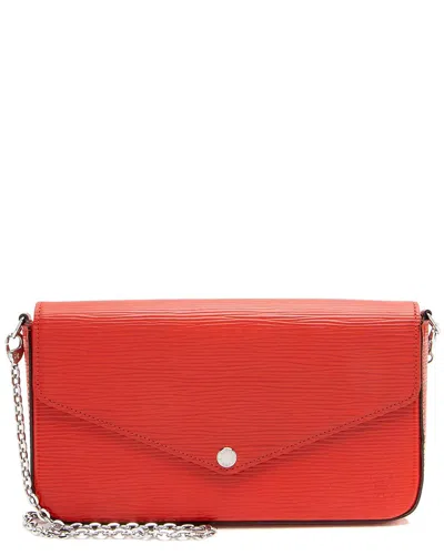 Pre-owned Louis Vuitton Red Epi Leather Felicie Pochette (authentic Pre-loved)