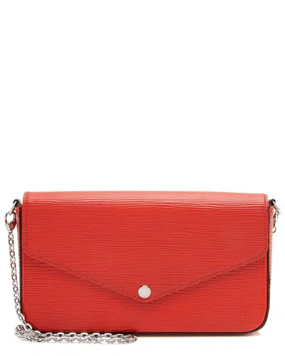 Pre-owned Louis Vuitton Red Epi Leather Felicie Pochette (authentic Pre-loved)