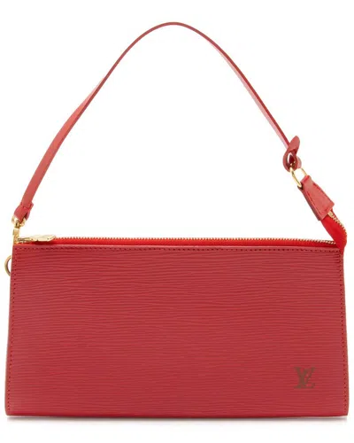 Pre-owned Louis Vuitton Red Epi Leather Pochette Accessoires (authentic Pre-loved)