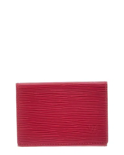 Pre-owned Louis Vuitton Red Leather Card Case Card Cover (authentic Pre-loved)