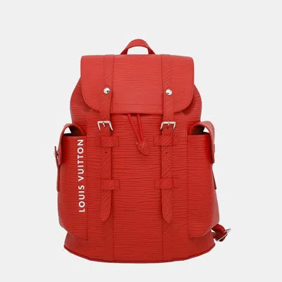 Pre-owned Louis Vuitton Christopher Red Epi Xl Size Mm