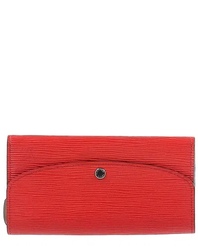 Pre-owned Louis Vuitton Red Leather Emilie Wallet (authentic Pre-loved)