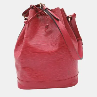 Pre-owned Louis Vuitton Red Leather Epi Noe Shoulder Bag