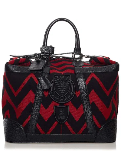 Pre-owned Louis Vuitton Red Leather Grimaud Vail Blanket (authentic Pre-loved)