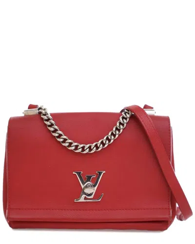 Pre-owned Louis Vuitton Red Leather Lockme Ii Bb (authentic Pre-loved)