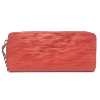 Pre-owned Louis Vuitton Red Leather Long Wallet (bi-fold) ()