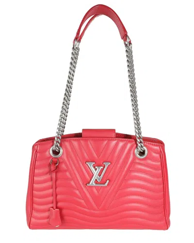 Pre-owned Louis Vuitton Red Leather New Wave Chain Tote (authentic Pre-loved)