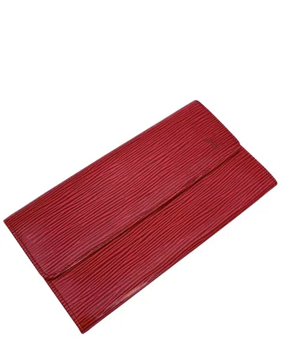 Pre-owned Louis Vuitton Red Leather Sarah Wallet (authentic Pre-loved)